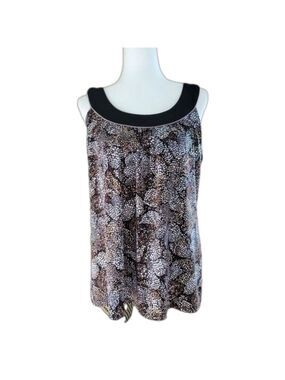 Christopher & Banks Tank Blouse Dotted Neutral Colors Size Large EUC